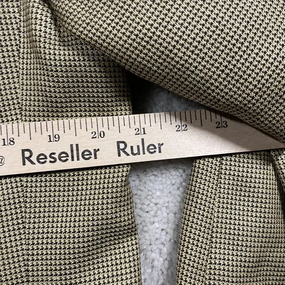 Canali Blazer Mens 48R Beige Brown Houndstooth Silk Wool Sport Coat Made Italy